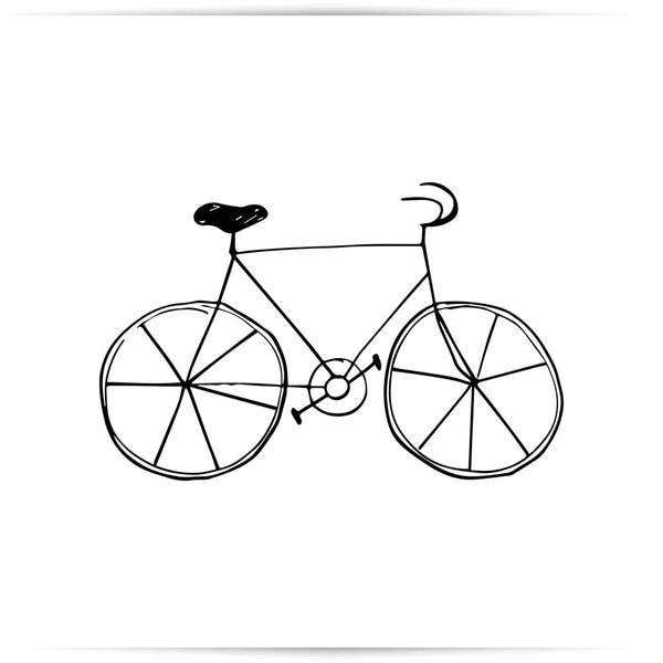 손으로 그린 자전거 벡터 일러스트 빈티지 아이콘. — 스톡 사진