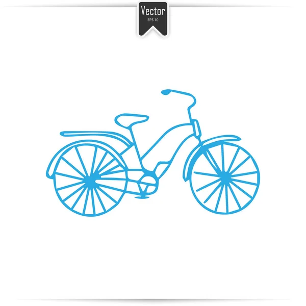 Doodle Fahrrad mit isolierten auf weißem Hintergrund — Stockvektor