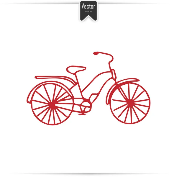 Малыш каракули велосипеда с изолированным на белом фоне — стоковый вектор