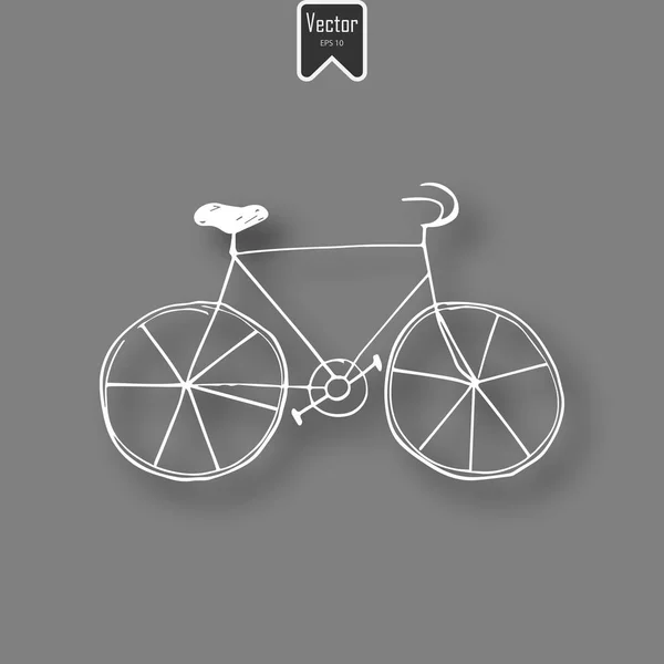 블랙 보드 배경에 흰색 분필 자전거 아이콘 — 스톡 벡터