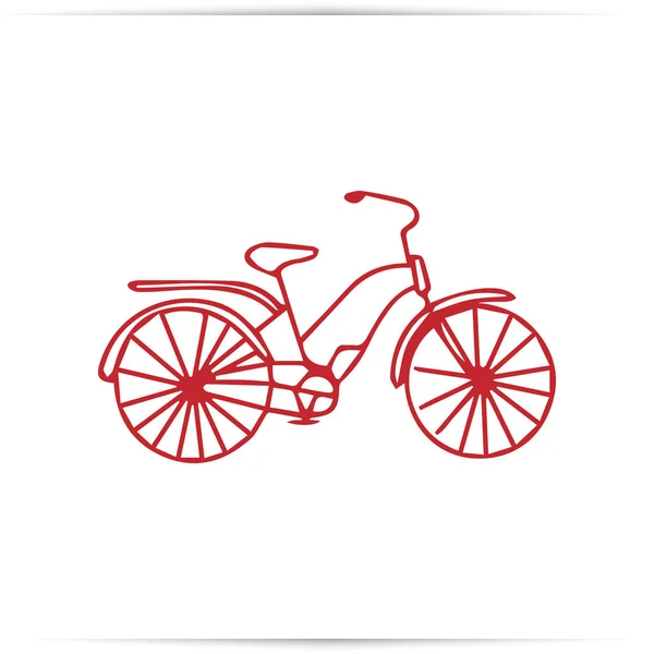 Dzieci doodle roweru na białym tle na białym tle — Zdjęcie stockowe