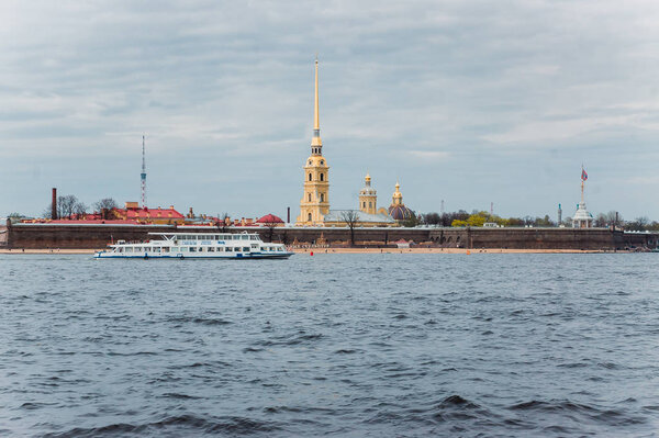 Peter and Paul's fortress and cathedral shot from the Neva river