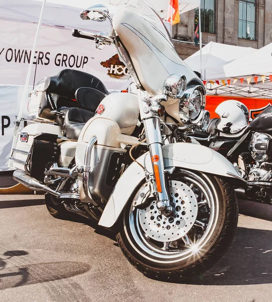 Petrohrad Rusko Srpna 2015 Harley Davidson Festival Bílá Motorka Harley — Stock fotografie