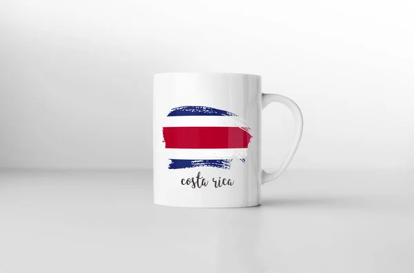 Costa Rica Flag Souvenir Becher Auf Weißem Hintergrund Darstellung — Stockfoto