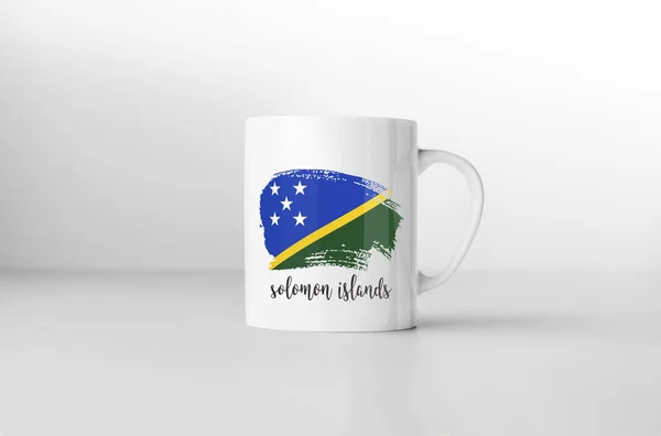 Solomon Islands Flag Souvenir Mug White Background Rendering — Stock Photo, Image