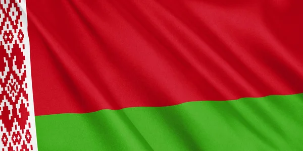 Belarus Flag Vinker Med Vinden Bred Format Illustration Gengivelse - Stock-foto