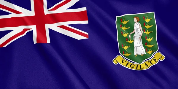 Флаг Британских Виргинских Островов Размахивающий Ветром Широкий Формат Иллюстрация Рендеринг — стоковое фото