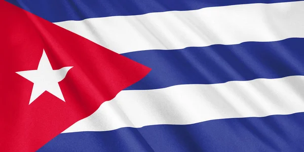 Куба Прапор Махав Вітром Широкий Формат Ілюстрації Рендерінг — стокове фото