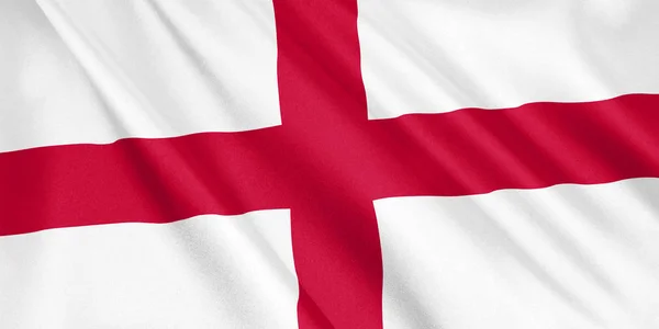 Bandeira Inglaterra Acenando Com Vento Formato Amplo Ilustração Renderização — Fotografia de Stock