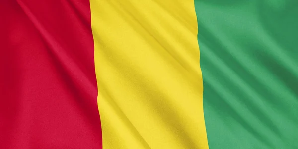 Guineas Flagga Vajande Med Vind Storformat Illustration Rendering — Stockfoto