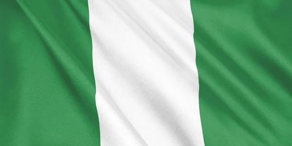 Шовковистою Прапор Нігерії Прапор Махав Вітром Широкий Формат Ілюстрації Рендерінг — стокове фото