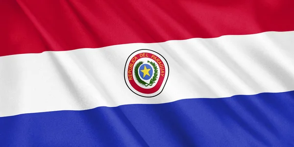 Die Flagge Paraguays Weht Wind Großformat Illustration Darstellung — Stockfoto
