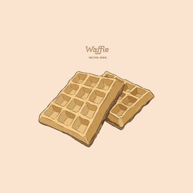 sketch vektör waffle, el çizmek.