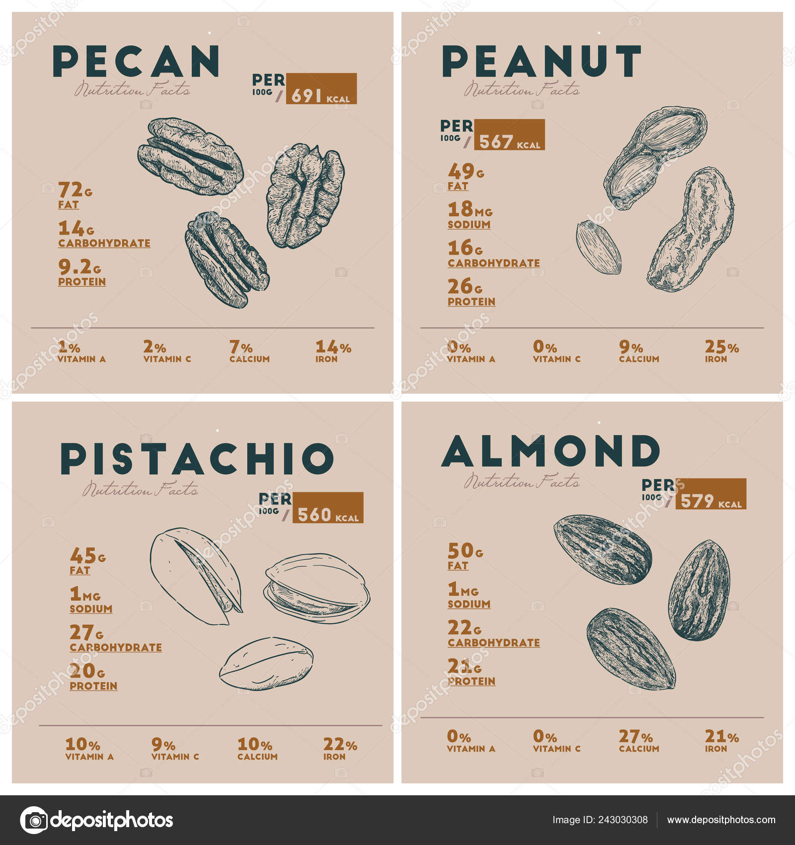 Nut Nutrition Chart