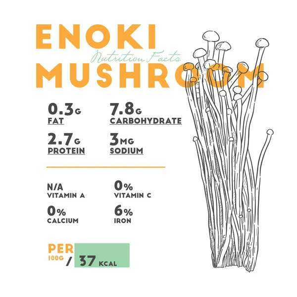 香菇营养成分 手绘素描载体 — 图库矢量图片