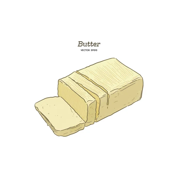 Butter, Skizzenvektor von Hand zeichnen. — Stockvektor