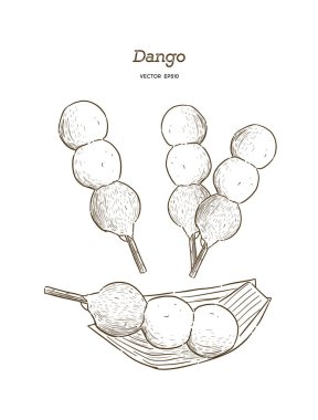 Dango, Japon Dango tatlı ile 3 farklı renk.