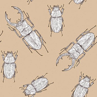 Tokara kırmızı geyik böceği dikişsiz desen vektörü.