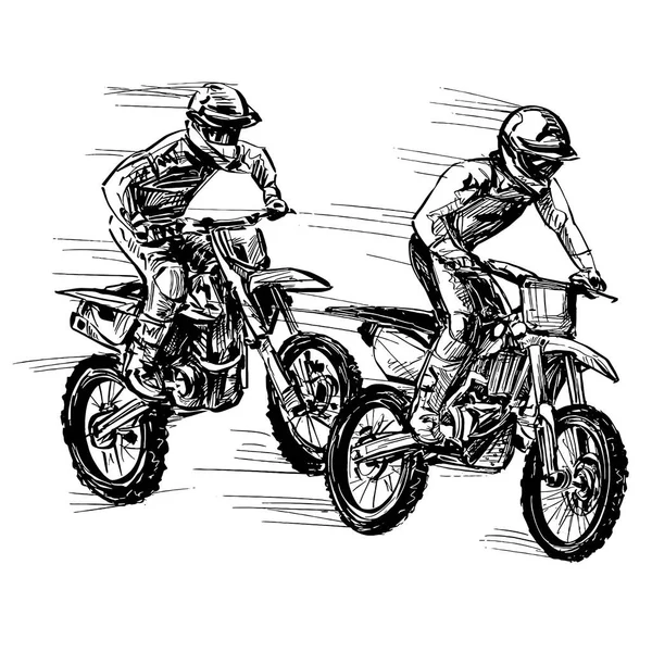 Motocross Verseny Rajza — Stock Vector