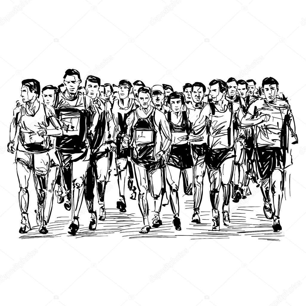 Drawing of the group running competition 