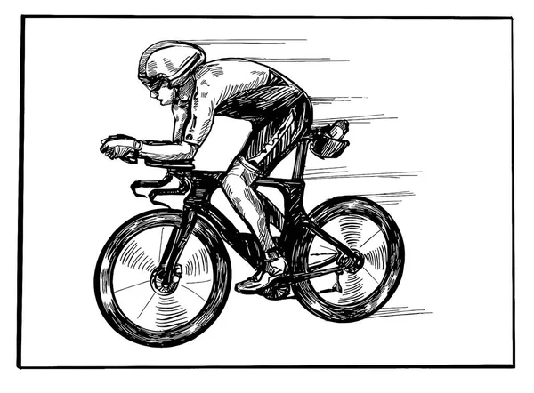 Bisiklet Yarışmasının Çizimi — Stok Vektör