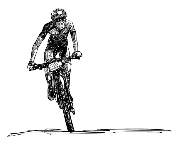 Ritning Mountainbike Tävlingen — Stock vektor