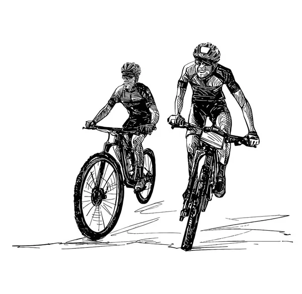 Dibujo Competición Mountain Bike — Archivo Imágenes Vectoriales