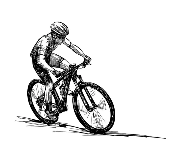 Ritning Mountainbike Tävlingen — Stock vektor