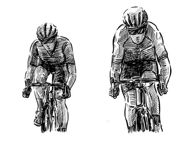 自行车赛的素描显示手绘 — 图库矢量图片