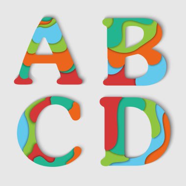 Afiş ve tebrik kartları için modern katmanlı metni vektör çizim