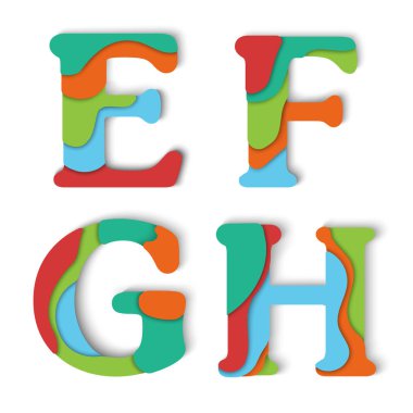 Afiş ve tebrik kartları için modern katmanlı metni vektör çizim