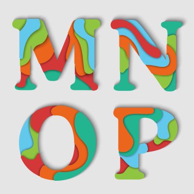 Afiş ve tebrik kartları için modern katmanlı metni vektör çizim