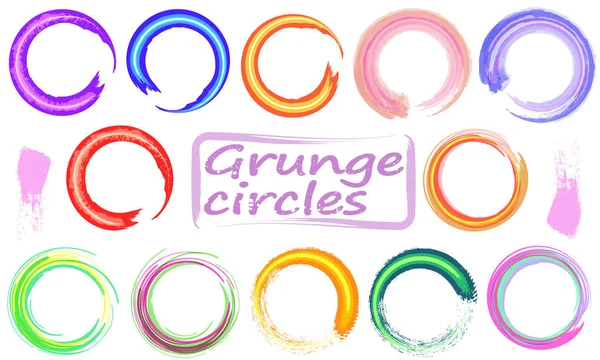 Vector Illustration Grunge Circles Template Design — Stock Vector