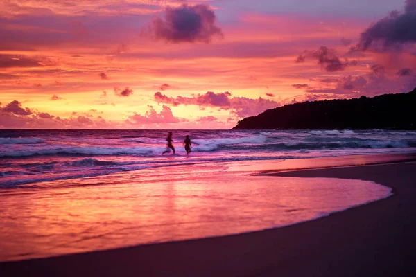 Scenic View Beautiful Sunset Sea Shore — Stock Photo, Image