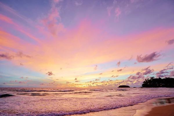 Scenic View Beautiful Sunset Sea Shore — Stock Photo, Image