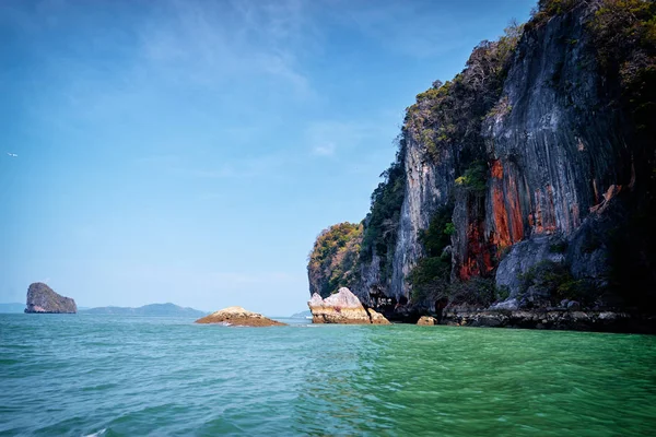Вид Гарний Краєвид Камені Скелі Тропічні Пляжі Крабі Таїланд — стокове фото