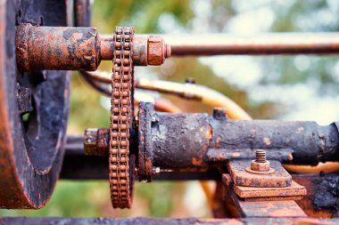 eski paslı motoru dokulu ayrıntıları yakından görmek.