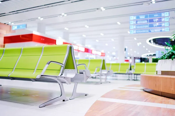 Terminal Aéroport Vide Salle Attente Avec Chaises Concept Voyage — Photo