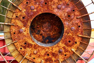 eski paslı motoru dokulu ayrıntıları yakından görmek.