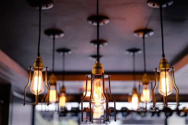 Beautiful View Light Design Interior Vintage Metallic Lanterns — Stock Photo, Image