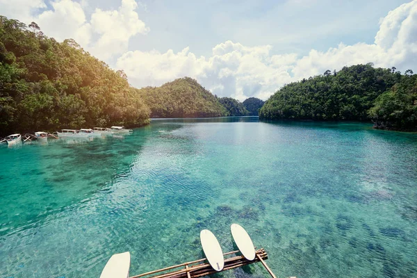 Hermoso Paisaje Con Laguna Azul Parque Nacional Isla Siargao Filipinas — Foto de Stock