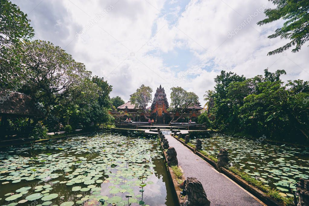 Scenic view of Pura Taman Saraswati temple. Ubud. Bali. Indonesia.