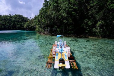 Güzel manzara ile mavi deniz lagün, Milli Parkı, Siargao Adası, Filipinler.