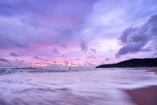 Красивый Вид Закат Берегу Моря — стоковое фото