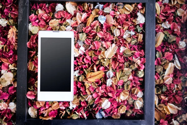 Inteligentny Telefon Tle Kwiatów Teksturowane — Zdjęcie stockowe