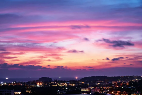 Beautiful Sunset View Phuket Town Colorful Clouds Thailand — Stock Photo, Image