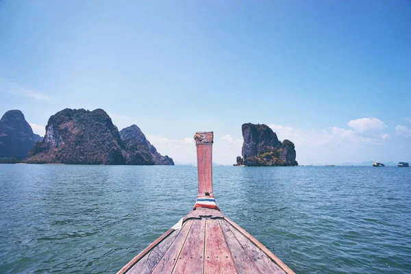 Прекрасним Видом Море Longtail Човні Таїланд — стокове фото