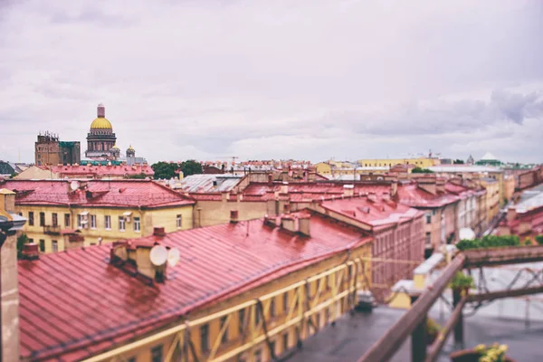 Дощовий День Санкт Петербурзі Росія Даху Готелю Погляд Старі Будівлі — стокове фото