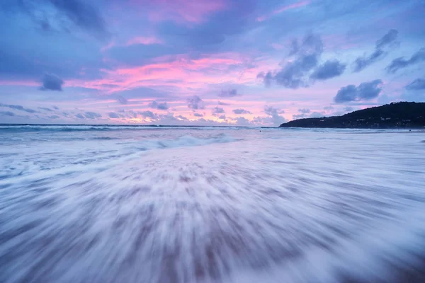 Vista Panorámica Hermosa Puesta Sol Orilla Del Mar — Foto de Stock