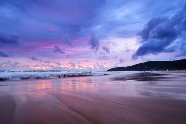 Vista Panorâmica Belo Pôr Sol Costa Mar — Fotografia de Stock